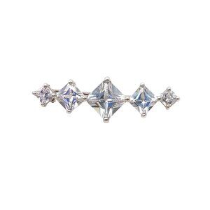 Vintage Joseph Cleary Sterling Silver & Cubic Zirconia Brooch Pin with Flashing